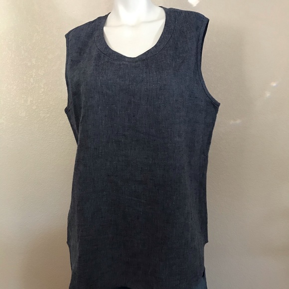 Anne Klein Tops - Anne Klein  Blue Sleeveless Jewel Neck Top NWT